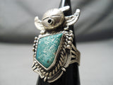 Detailed! Vintage Navajo Kachina Turquoise Sterling Silver Native American Ring-Nativo Arts