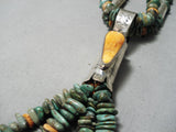 Native American Striking Vintage Santo Domingo Royston Turquoise Sterling Silver Necklace Old-Nativo Arts