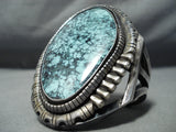 Best Vintage Native American Navajo Blue Warrior Turquoise Sterling Silver Bracelet Old-Nativo Arts