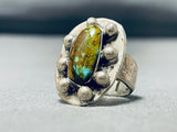 Stunning Vintage Native American Navajo Royston Turquoise Sterling Silver Ring Old-Nativo Arts
