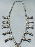 Early Vintage Native American Navajo Sterling Silver Squash Blossom Necklace-Nativo Arts