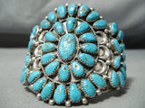 Signed Vintage Native American Navajo Turquoise Sterling Silver Bracelet-Nativo Arts