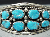 Incredible Vintage Native American Navajo Blue Turquoise Sterling Silver Bracelet-Nativo Arts