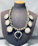 426 Grams Vintage Native American Navajo Turquoise Coin Silver Squash Blossom Necklace-Nativo Arts