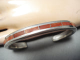 Dramatic Zuni Coral Sterling Silver Bracelet Native American-Nativo Arts