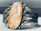 One Of The Best Vintage Native American Navajo Orange Jasper Sterling Silver Bracelet-Nativo Arts