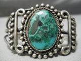 One Of The Best Early Vintage Native American Navajo Chrysocolla Sterling Silver Bracelet-Nativo Arts