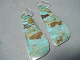 Native American Astonishing Santo Domingo Royston Turquoise Sterling Silver Earrings-Nativo Arts