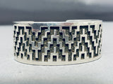 Heavy Unique Vintage Native American Navajo Tommy Jackson Sterling Silver Bracelet-Nativo Arts