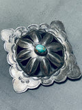 Mary Dayea Vintage Native American Navajo Blue Gem Turquoise Sterling Silver Pin Mary Dayea-Nativo Arts