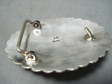 Important Lee Charley Vintage Native American Navajo Turquoise Sterling Silver Buckle-Nativo Arts