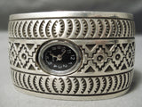 10x Intricate! Vintage Native American Navajo Sterling Silver Wide Watch Bracelet-Nativo Arts