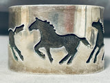 Captivating Vintage Native American Navajo Running Horses Sterling Silver Colossal Bracelet-Nativo Arts
