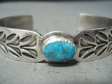Astonishing Native American Navajo Old Kingman Turquoise Sterling Silver Bracelet-Nativo Arts