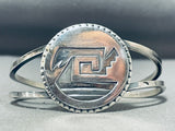 Fascinating Native American Navajo Sterling Silver Geometric Bracelet-Nativo Arts