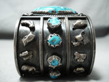 One Of The Biggest Best Vintage Native American Navajo Turquoise Sterling Silver Bracelet Old-Nativo Arts
