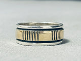 Real Gold And Silver Vintage Navajo Sterling Native American Ring-Nativo Arts