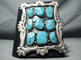 One Of The Biggest Best Vintage Native American Navajo Turquoise Sterling Silver Ketoh Bracelet-Nativo Arts
