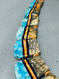 Native American One Of The Most Intricate Santo Domingo Turquoise Sterling Silver Necklace-Nativo Arts