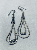 Pretty Vintage Native American Navajo Sterling Silver Earrings-Nativo Arts