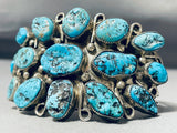 One Of The Craziest Chunky Turquoise Vintage Native American Navajo Sterling Silver Bracelet-Nativo Arts