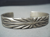 Important Vintage Navajo Sterling Silver Bracelet Native American Old-Nativo Arts