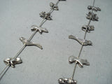 Dazzling Heavy Vintage Zuni Native American Sterling Silver Fetish Necklace Old-Nativo Arts