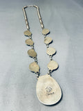 Signed Goodluck Family Vintage Native American Navajo Lapis Sterling Silver Necklace-Nativo Arts