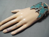 Astonishing Vintage Native American Navajo Turquoise Sterling Silver Bracelet Old-Nativo Arts