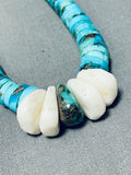 Native American One Of The Most Unique Vintage Santo Domingo Turquoise Heishi Jacla Necklace-Nativo Arts