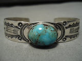 Important Jeanette Dale Native American Navajo Royston Turquoise Sterling Silver Bracelet Cuff-Nativo Arts