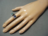 One Of The Best Vintage Native American Navajo Ray Tracey Turquoise Sterling Silver Ring-Nativo Arts