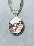 Tremendous Vintage Native American Navajo Wildhorse Turquoise Sterling Silver Necklace-Nativo Arts