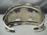 Flowers Of Turquoise Vintage Native American Navajo Repoussed Sterling Silver Bracelet-Nativo Arts