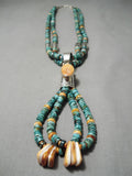 Native American Important Santod Omingo Royston Turquoise Sterling Silver Dan Coriz Necklace-Nativo Arts