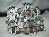 One Of The Best Ever Vintage Native American Navajo Turquoise Kachina Sterling Silver Bracelet-Nativo Arts