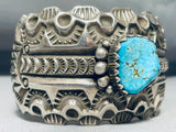232 Gram Powerful Vintage Native American Navajo Turquoise Sterling Silver Bracelet Cuff-Nativo Arts