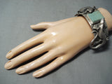 Extraordinary Native American Navajo Royston Turquoise Sterling Silver Gekko Bracelet-Nativo Arts