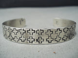 Family Of Crosses Native American Sterling Silver Christian Bracelet-Nativo Arts