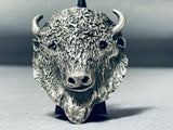 Jake Francosa San Felipe Sterling Silver Buffalo Ring-Nativo Arts