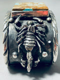 Heavy Detailed Scorpion Native American Turquoise Sterling Silver Bracelet-Nativo Arts