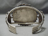 Native American Fabulous Vintage Navajo Turquoise Sun Sterling Silver Bracelet Old Cuff-Nativo Arts