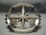 Important North Star Vintage Native American Navajo Aaron Anderson Sterling Silver Bracelet-Nativo Arts