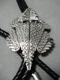 Detailed Toad Navajo Sterling Silver Bolo Tie Native American-Nativo Arts