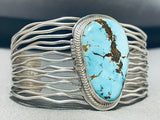 Water Stream Cuff Native American Navajo Red Mountain Turquoise Sterling Silver Bracelet-Nativo Arts