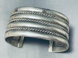 Giant Vintage Native American Navajo 7 Rail Sterling Silver Bracelet-Nativo Arts