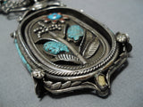 One Of Best Vintage Navajo Turquoise Sterling Silver Native American Necklace-Nativo Arts