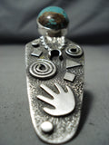 Unique San Felipe Native American 8 Turquoise Sterling Silver Ring-Nativo Arts