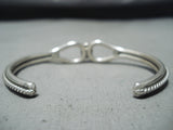 Elegant Vintage Navajo Native American Lapis Sterling Silver Bracelet Old-Nativo Arts