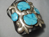 Biggest Best Vintage Native American Navajo Carico Lake Turquoise Sterling Silver Ketoh Bracelet-Nativo Arts
